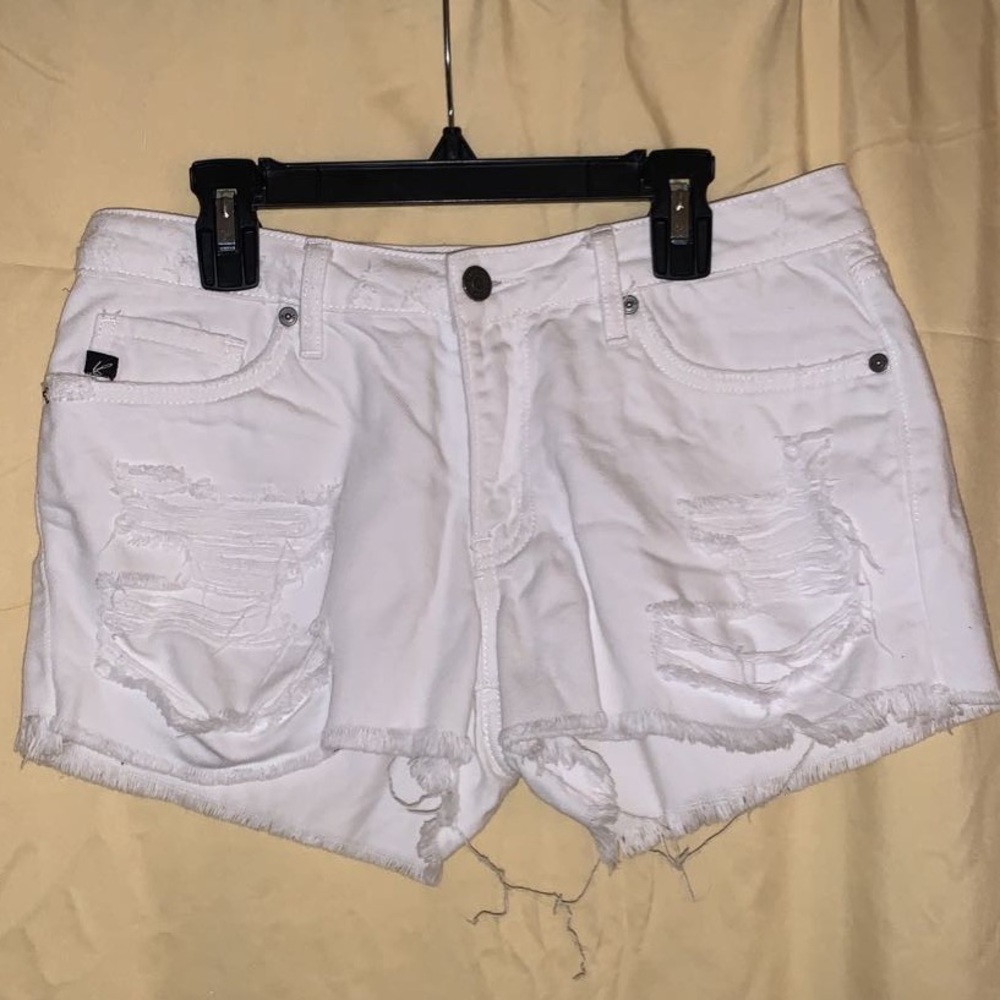 KanCan White Denim Shorts